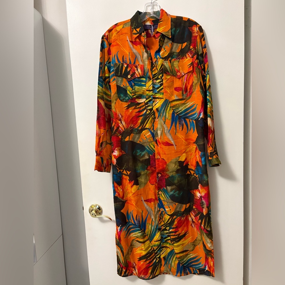Ralph Lauren Collection Seneca Tropical Print New Linen Dress SZ 2